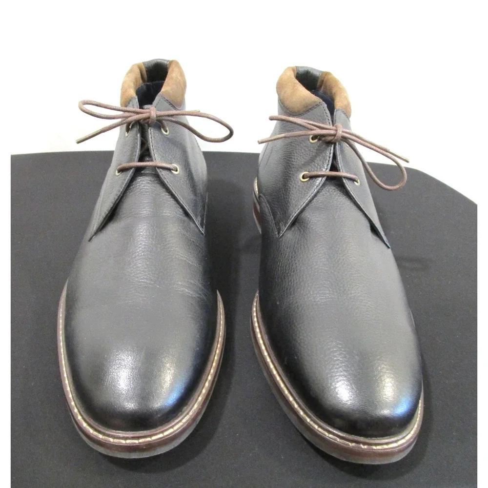 NWOB Cole Haan Grand OS Watson C26153 Black Leather Chukka Boots Men 10M
